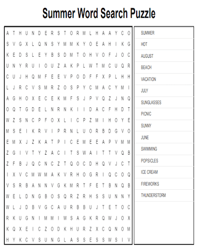 summer word search 14