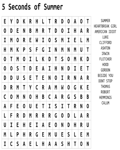 summer word search 17