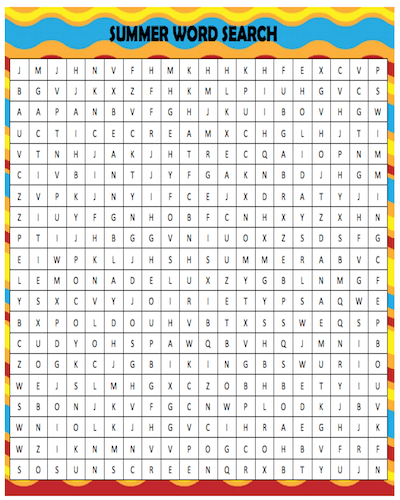 summer word search 19