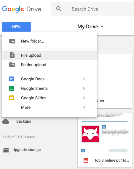 convert pdf to google docs with google drive 02