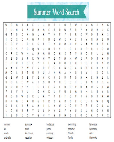 summer word search 23