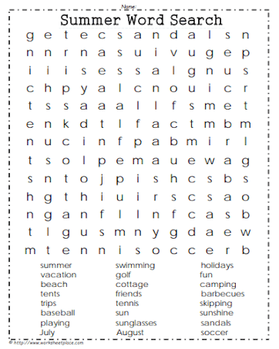 summer word search 29