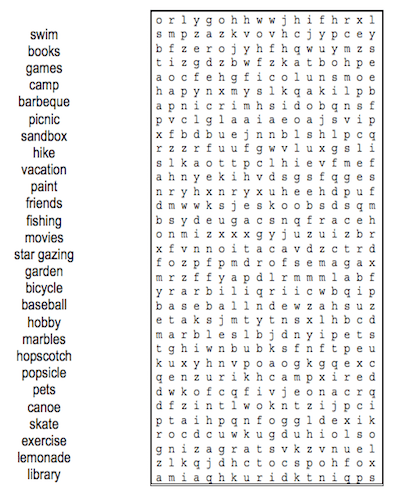 summer word search 30