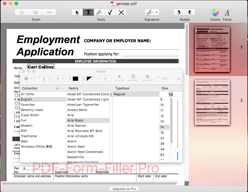 04 change font size in pdf  on mac