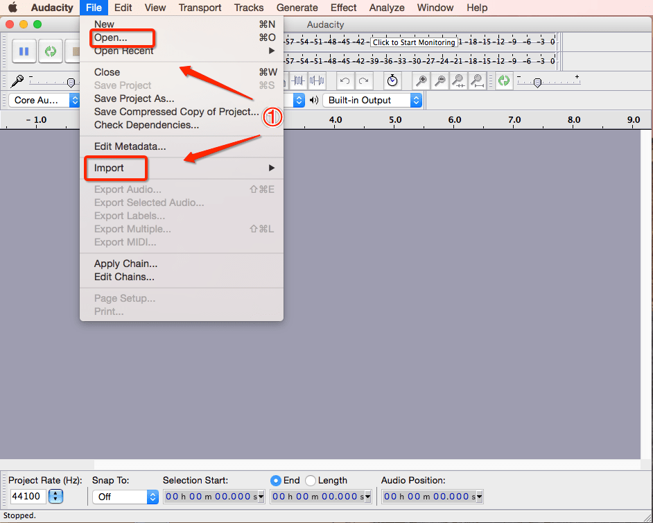 Convert MP3 to MIDI with Audacity Step One