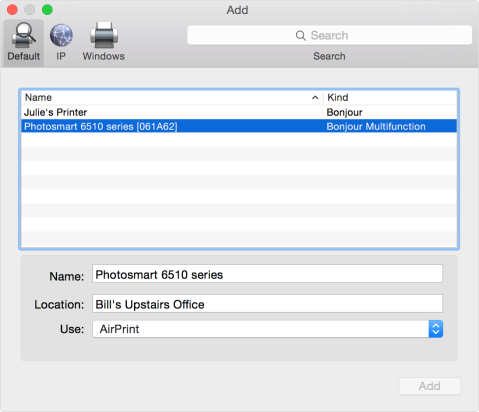 Check if the printer can be seen on the Mac