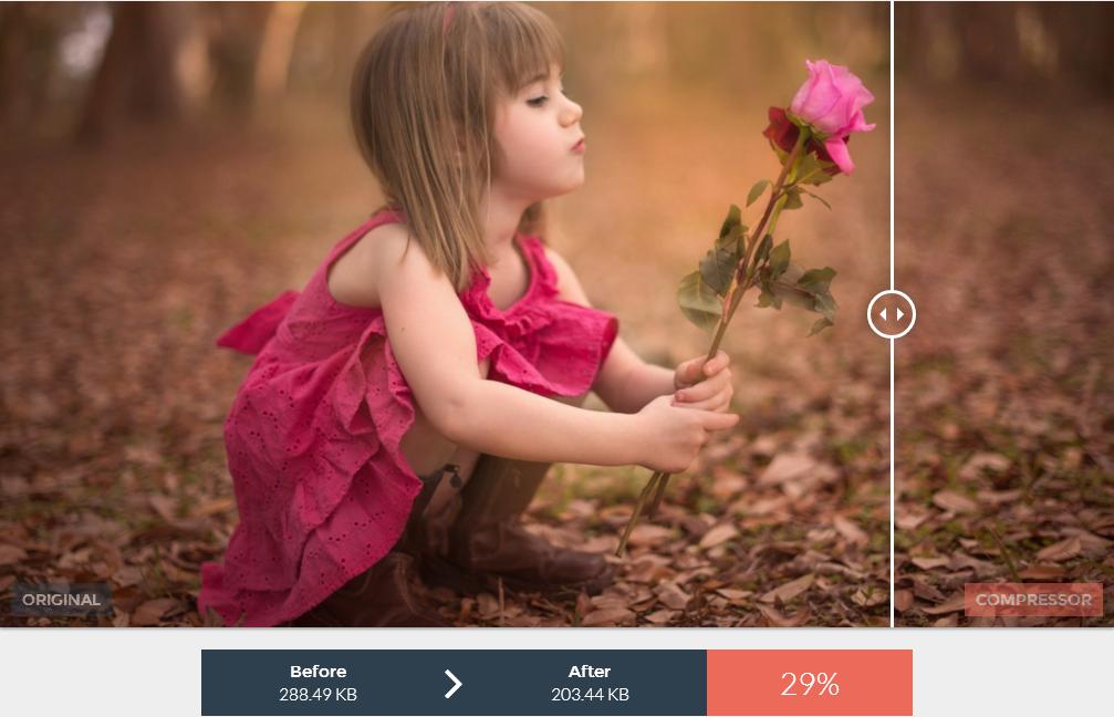 before and after comparison of Compressor.io