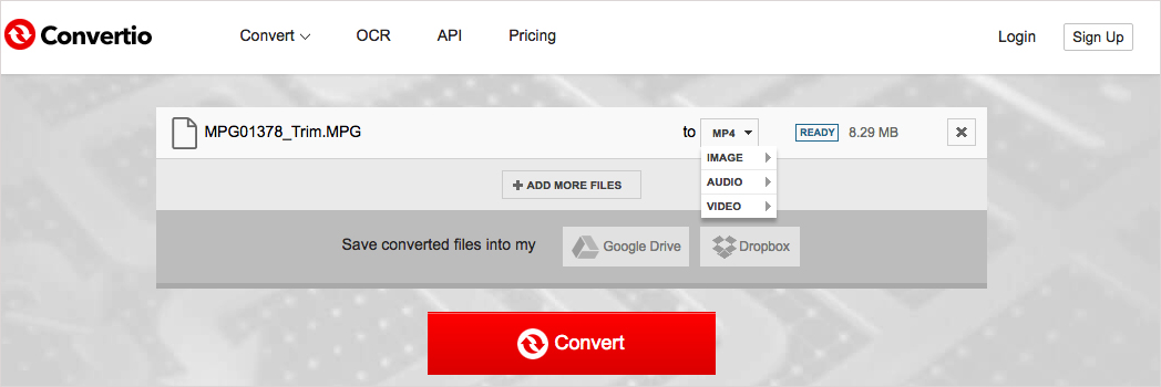 Online Solution to convert MPG to MP4 Step 3