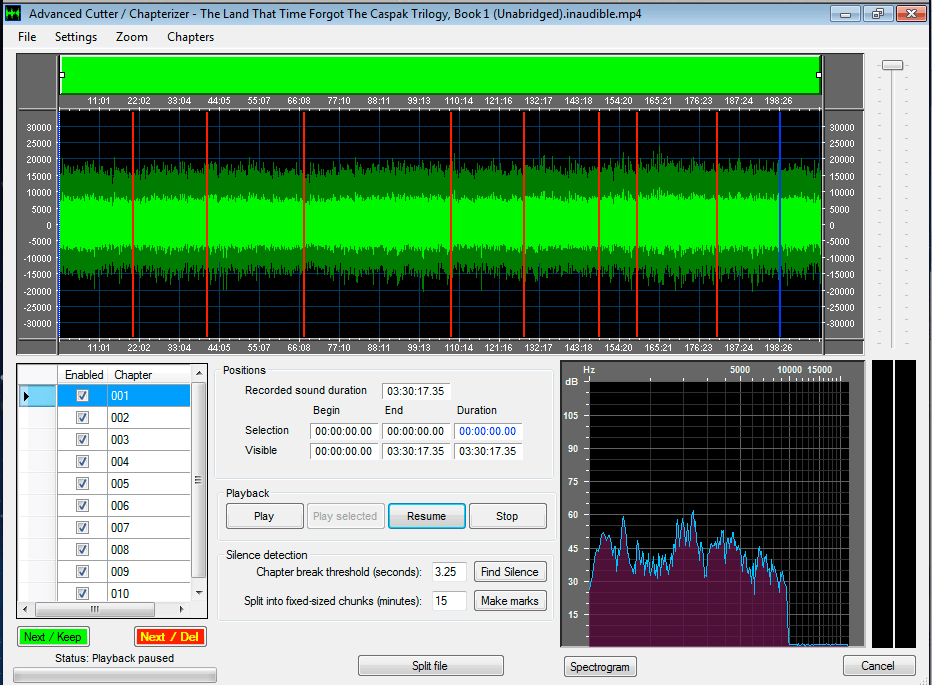 Convert Audible AAX Audiobook to Chaptered MP3 with inAudible 03