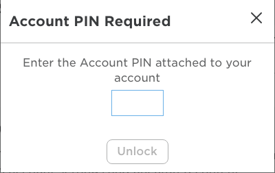 enter the account pin attached to your account roblox