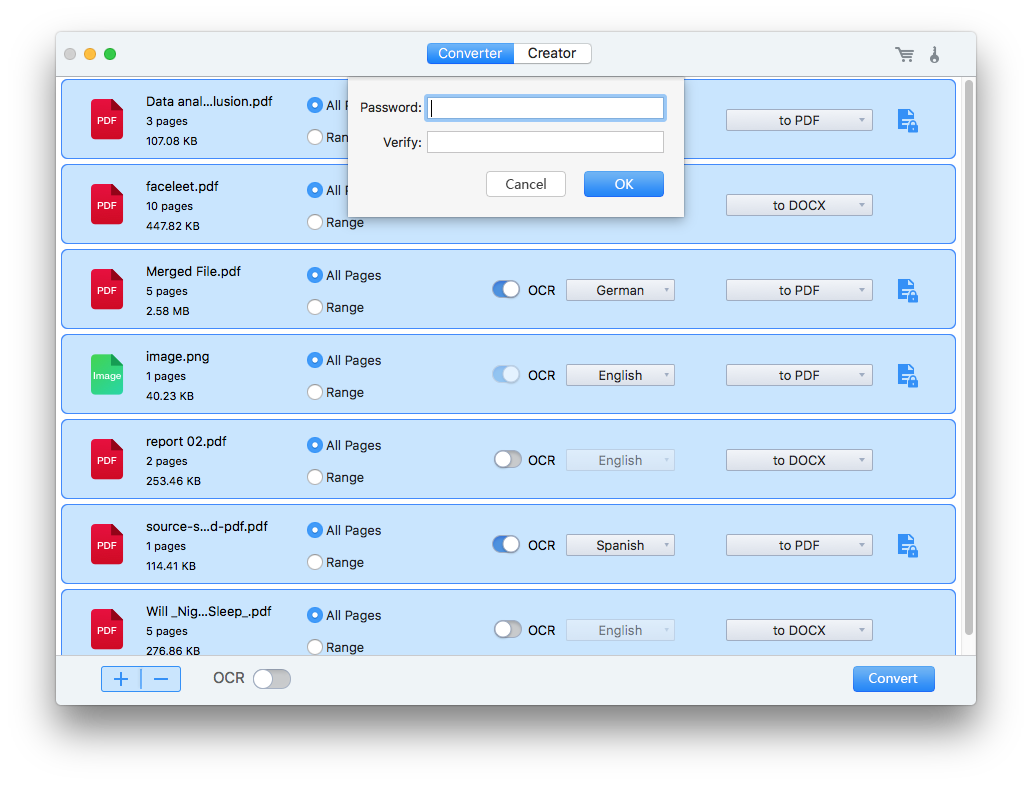 add password to pdf when searching a pdf on mac