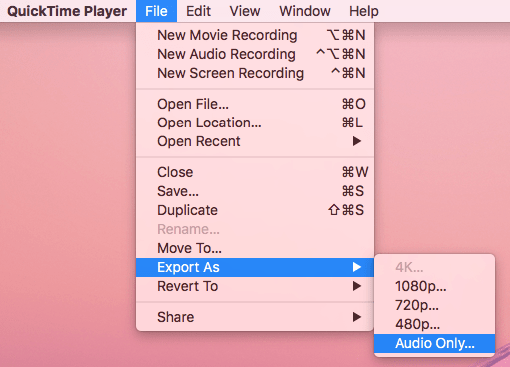 extract audio from video quicktime
