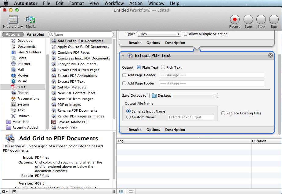 use automator to extract text from pdf mac 03