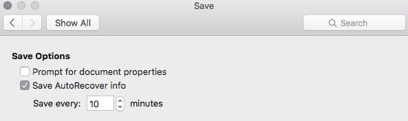Microsoft word for mac auto recovery settings windows 10