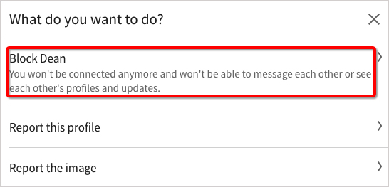 How to Block Someone on LinkedIn Step 3
