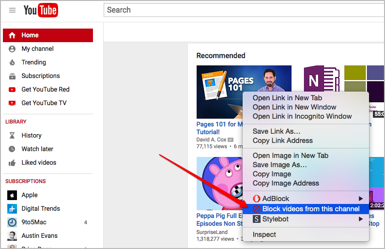 How to Block YouTube Channels on Chrome permanently?