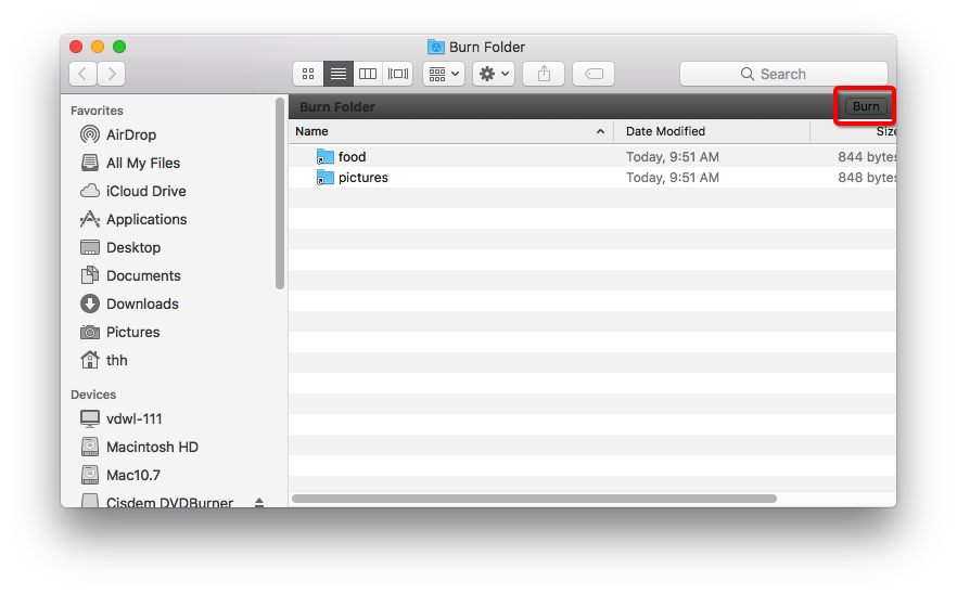 Make a DVD on Mac from Finder menu bar Step 3
