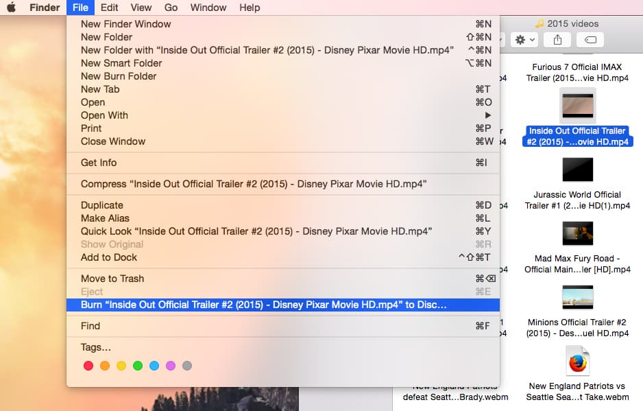 create dvd on mac finder