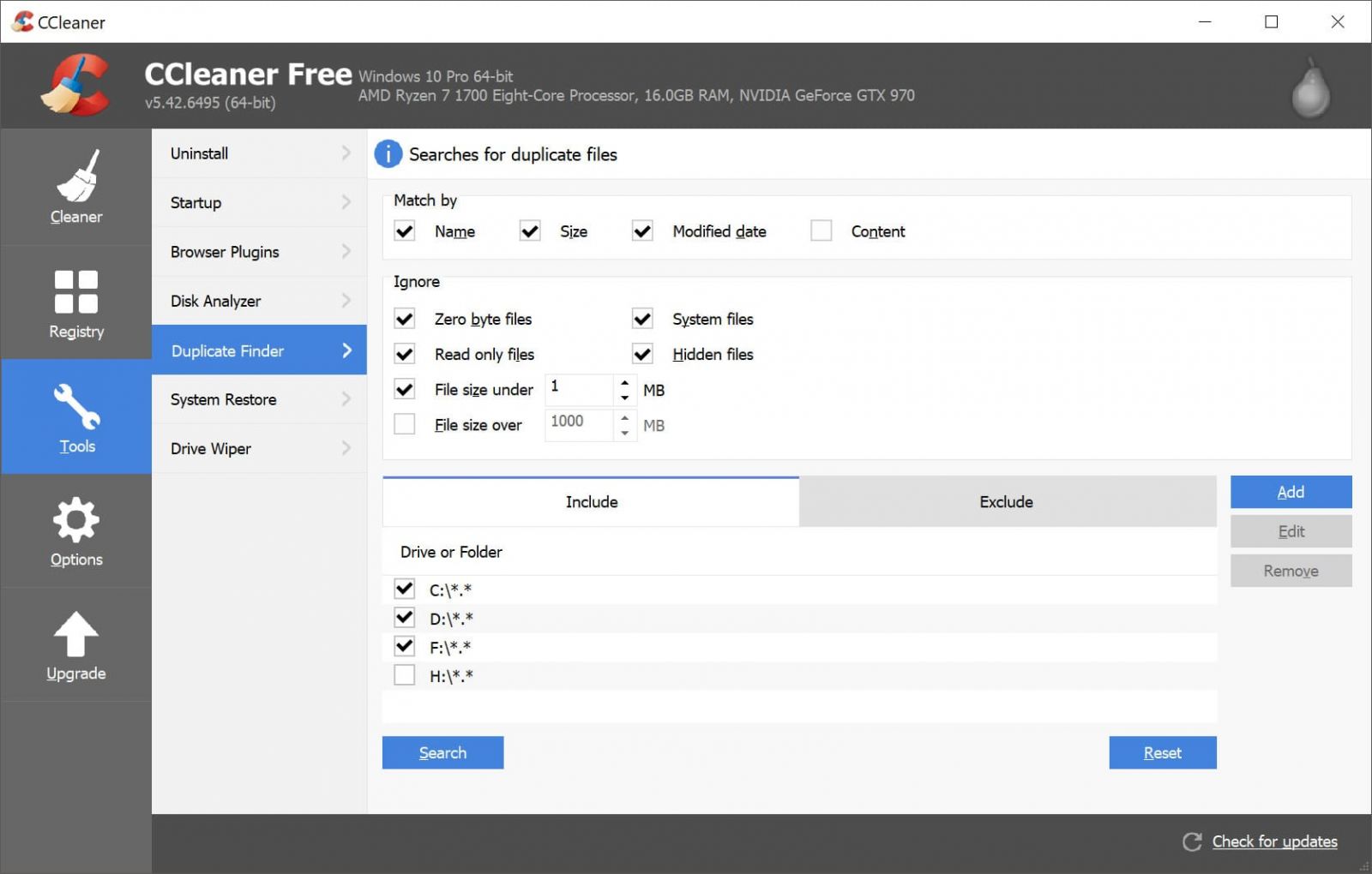 ccleaner duplicate finder download