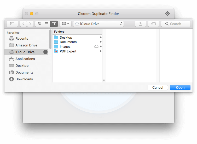 select iCloud folder
