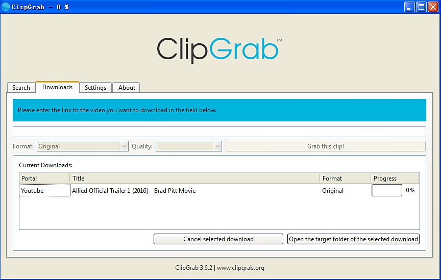 best free video downloader - ClipGrab