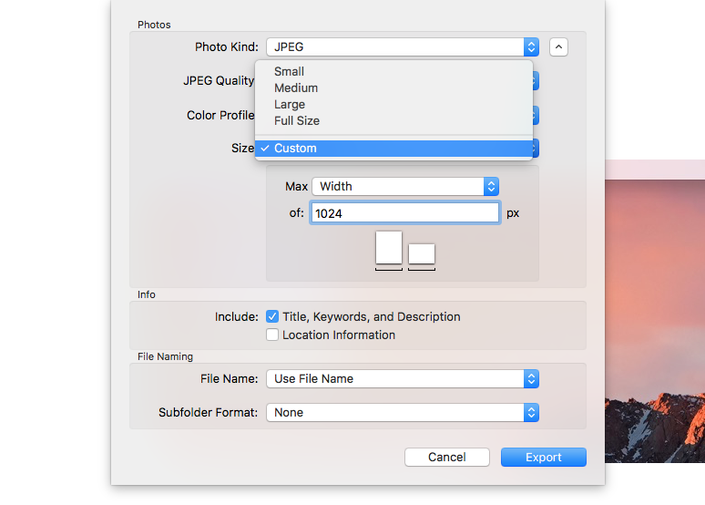 shrink file size of jpg in word for mac