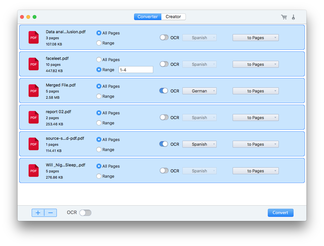 convert scanned pdf to pages
