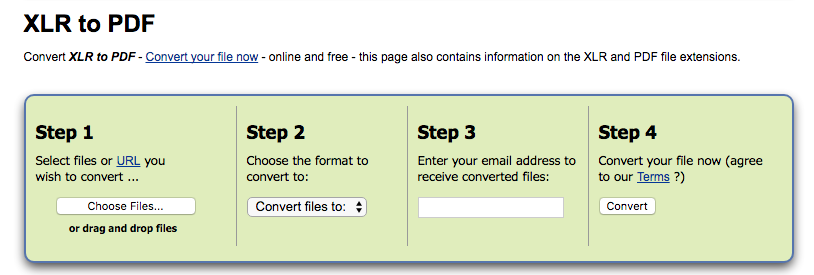 convert xlr to pdf online