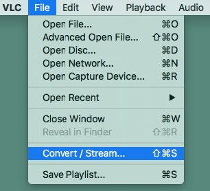 convert/stream option