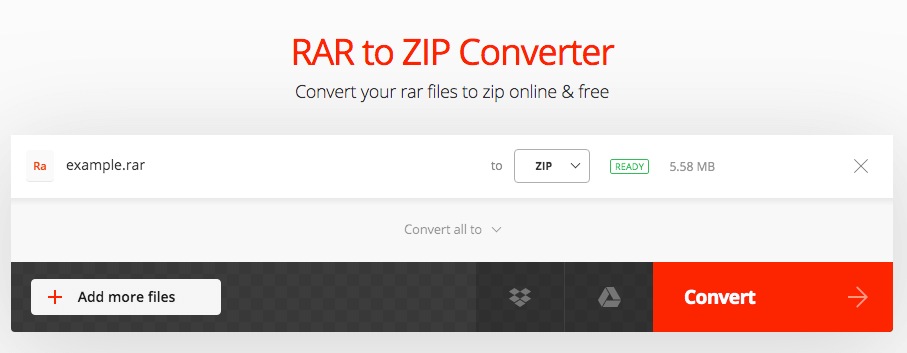 Free rar to zip converter