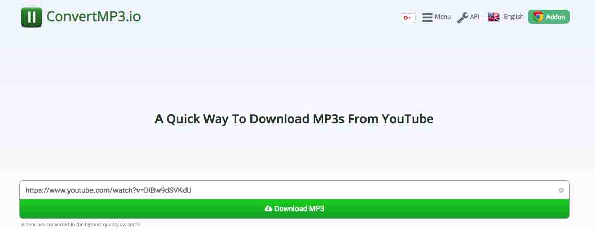 online YouTubeInMP3 alternative 2