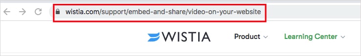 WistiaのURLをコピーする