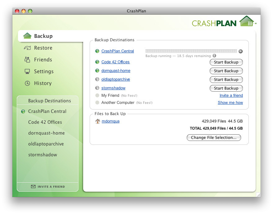 crashplan for mac not working
