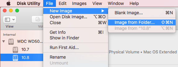 clicking the File menu brings the Image from Folder option