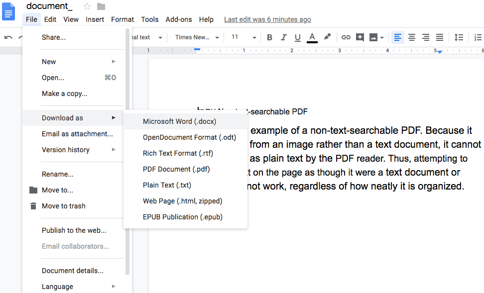 download edited PDF from Google Docs