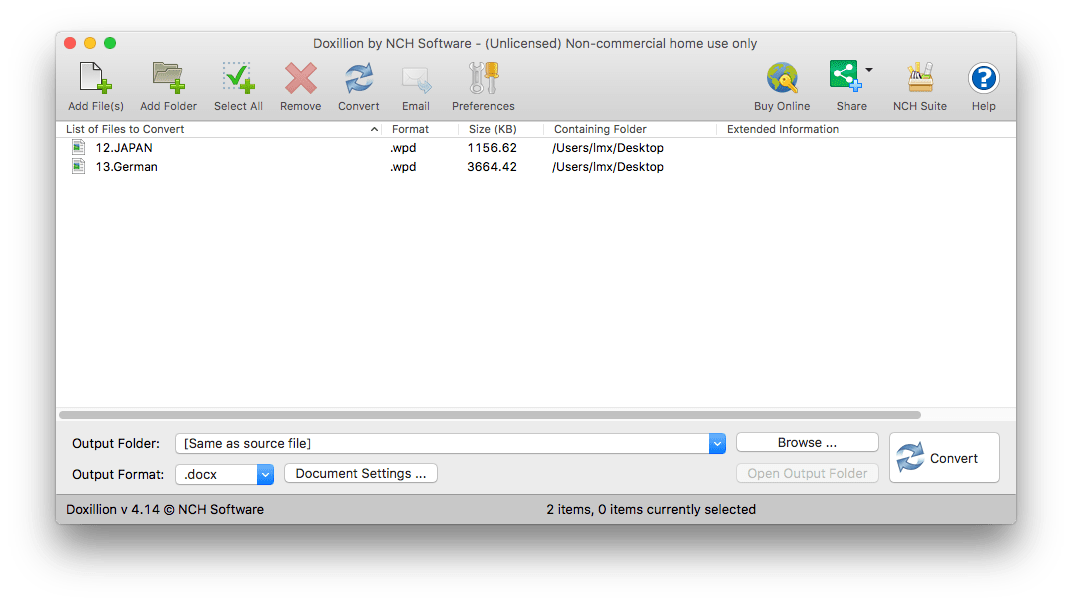 doxillion wpd file converter01