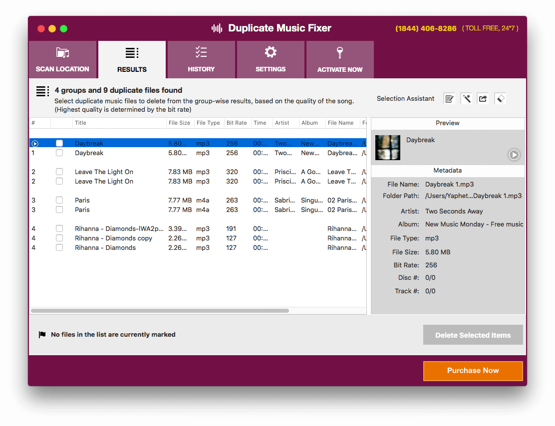 groups of duplicate songs