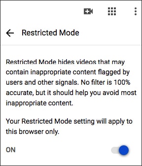 turn on Restricted Mode 01