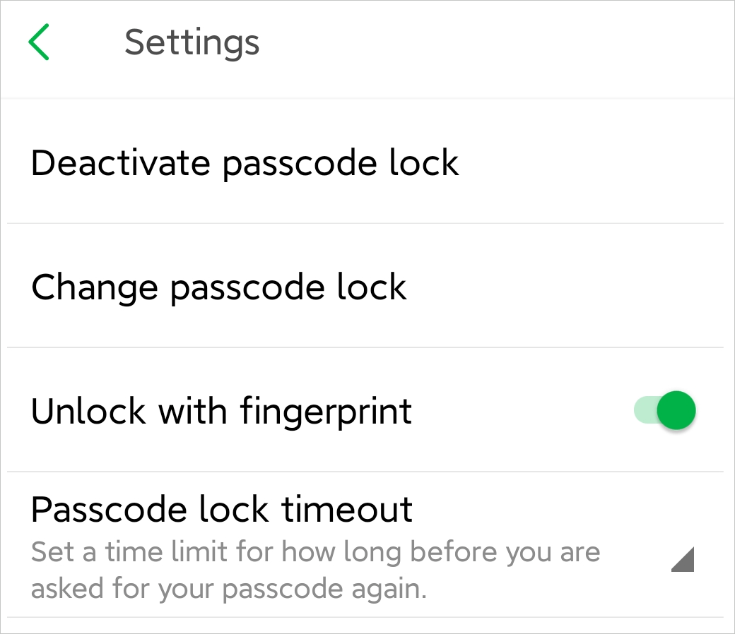 unlock with fingerprint