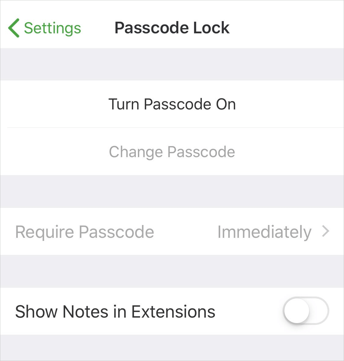 turn passcode on