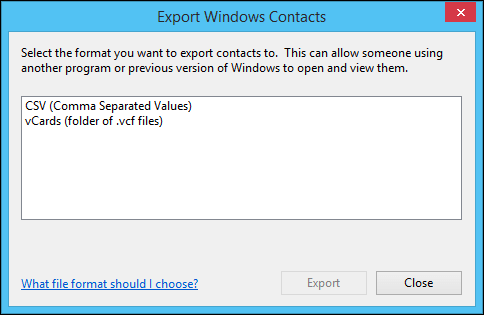 click the Export button