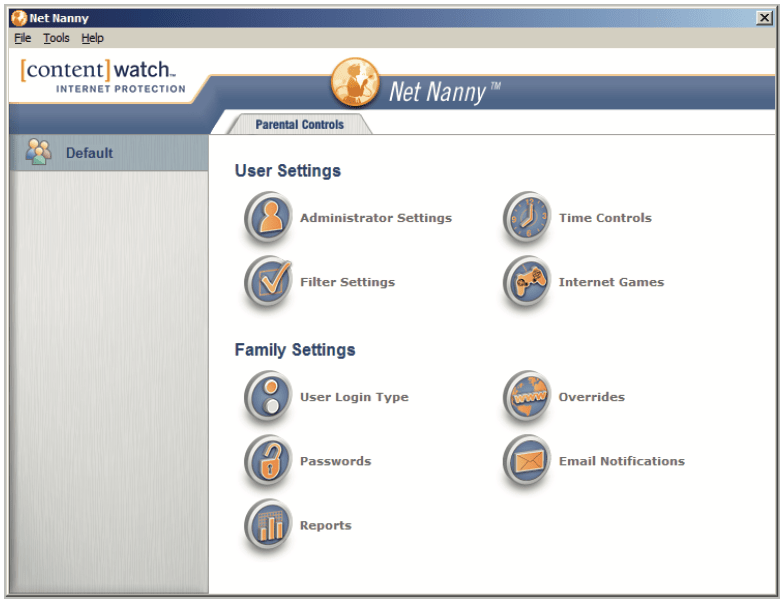 net nanny filter settings