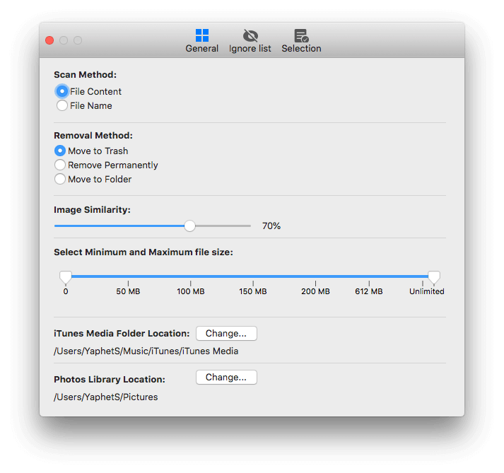 general settings