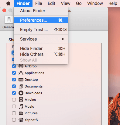 Finder Preferences