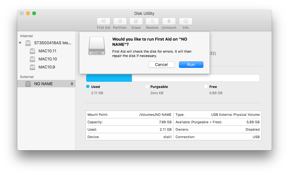 first aid on mac