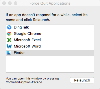 Force Quit Finder