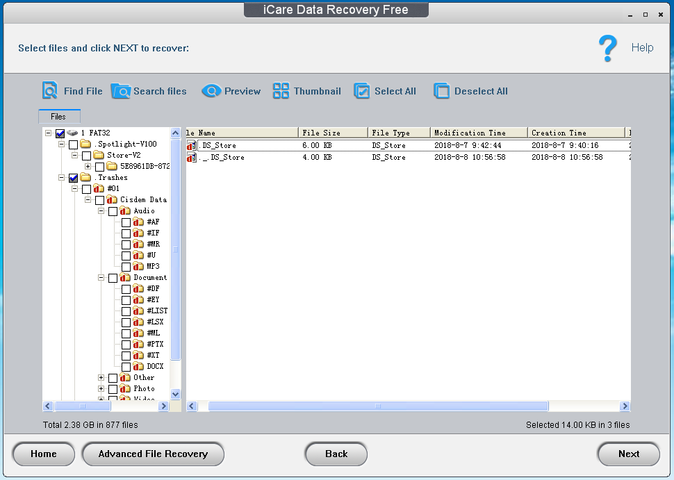 icare data recovery free features
