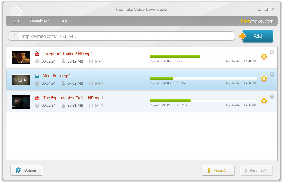 Freemake video downloader interface of windows version