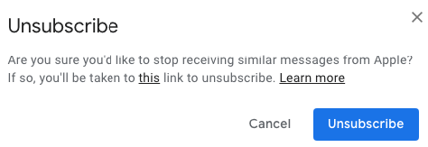 confirm to unsubscribe on Gmail