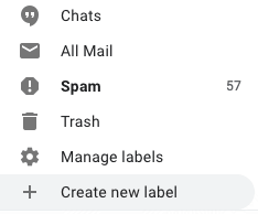 create new label in Gmail